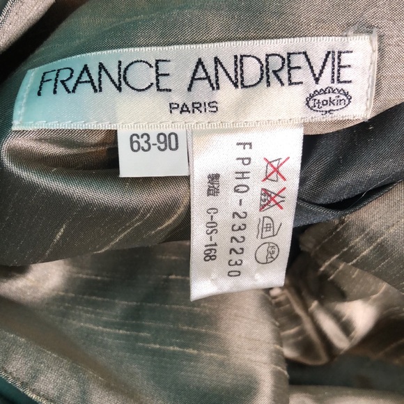 France Andrevie Champagne Wrap Pleated Silk Skirt Size 8 - Picture 3 of 13